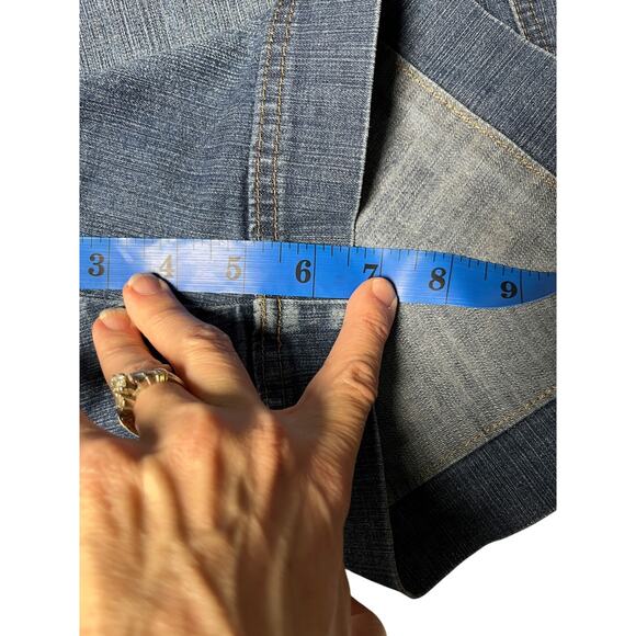 Wrangler 10 Medium Denim Shorts Floral Waistband Y2K Western Vibes - Picture 9 of 9